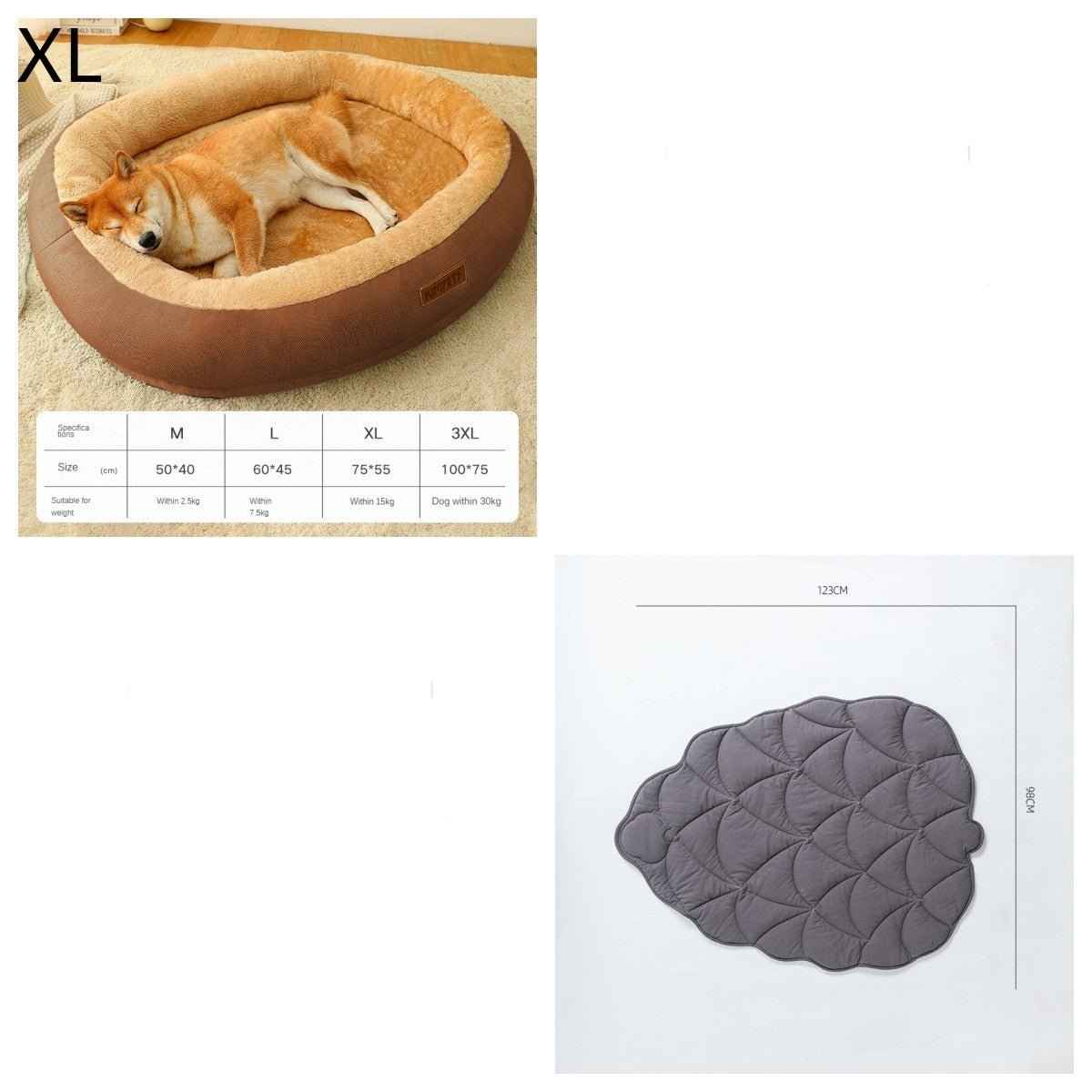 Waschbares Hundebett mit Decke / M - 3XL