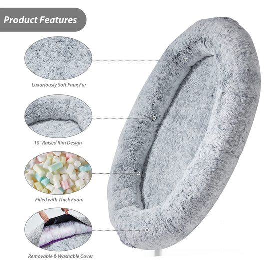 Queen - Size Bett für Hunde und Menschen, Hundebett XXL, Plüschbett waschbar - Lucky Dog Shop