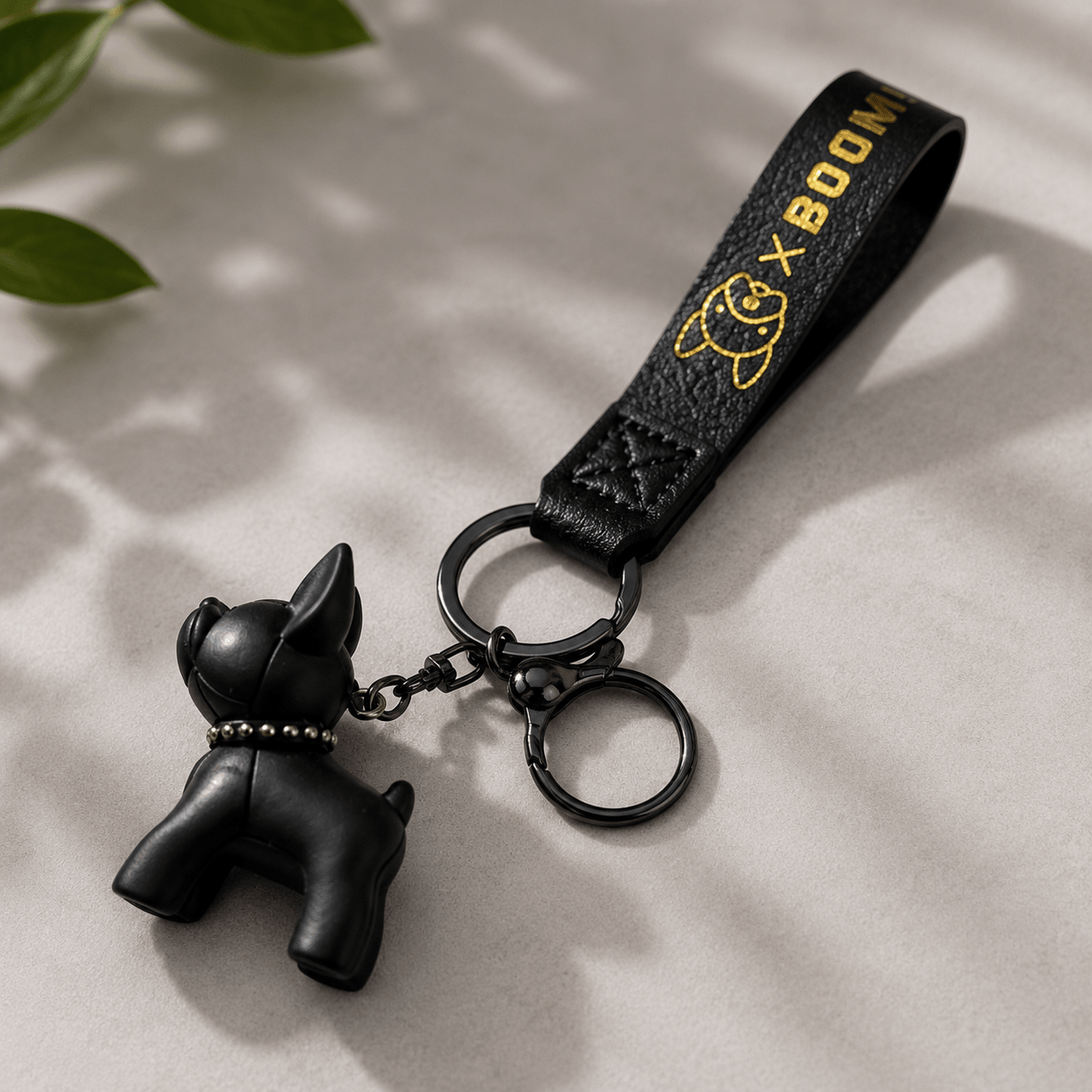 Schlüsselanhänger Französische Bulldogge mit Lederband - Lucky Dog Shop
