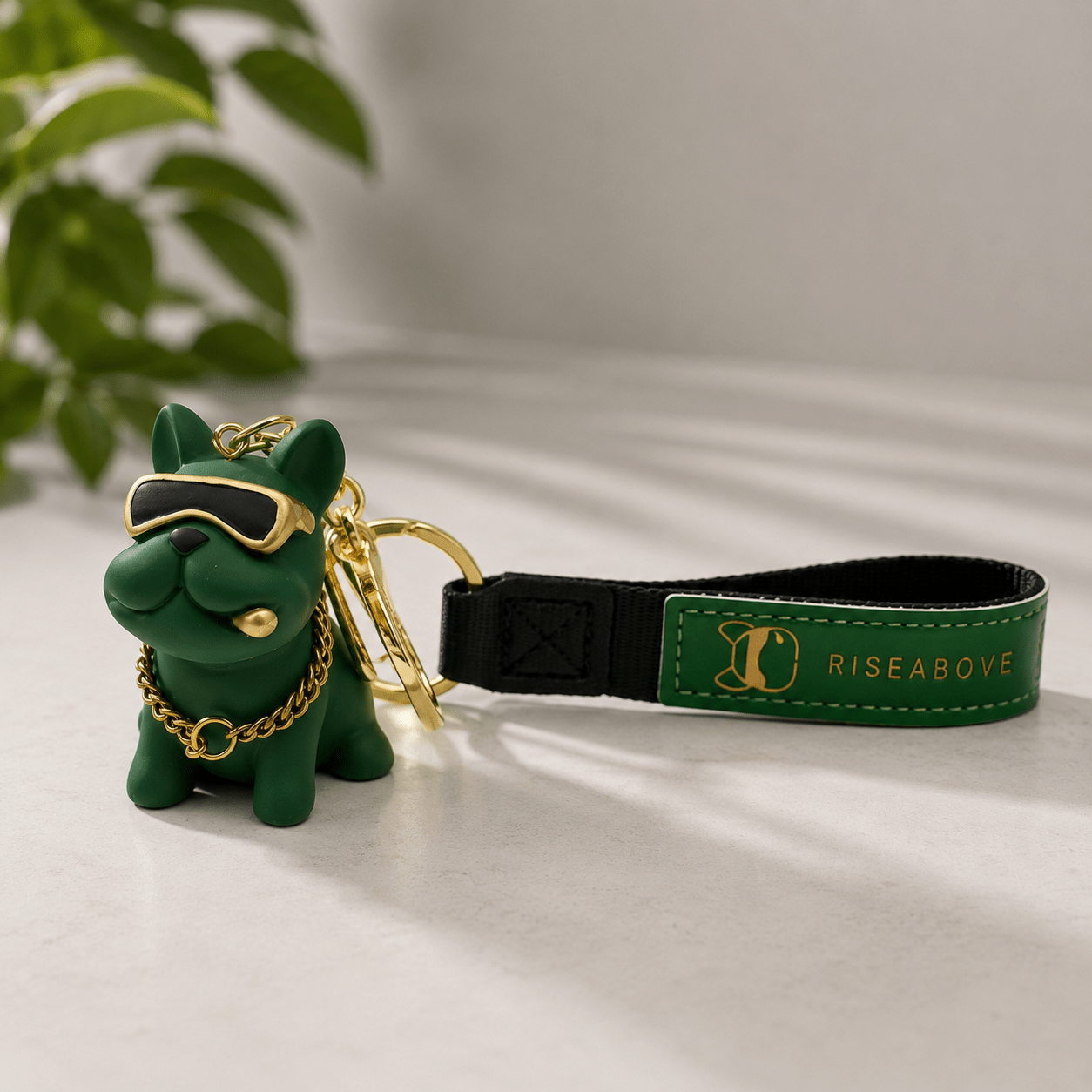Schlüsselanhänger Bulldogge mit Lederband - Lucky Dog Shop