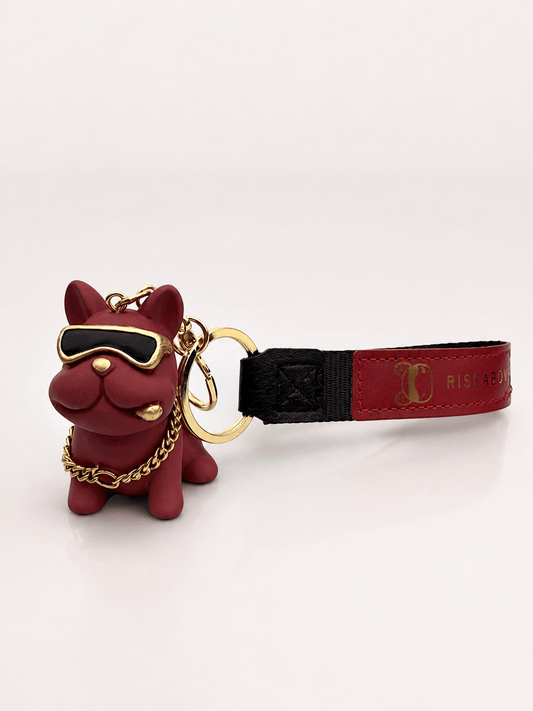 Schlüsselanhänger Bulldogge mit Lederband - Lucky Dog Shop