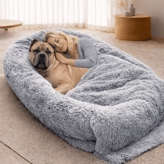 Familien - Hundebett für Hunde und Menschen, Hundebett XXL, Plüschbett waschbar - Lucky Dog Shop