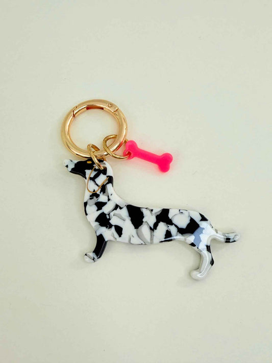Bag Charm Herz mit Dackel - Anhänger Dackel Liebe