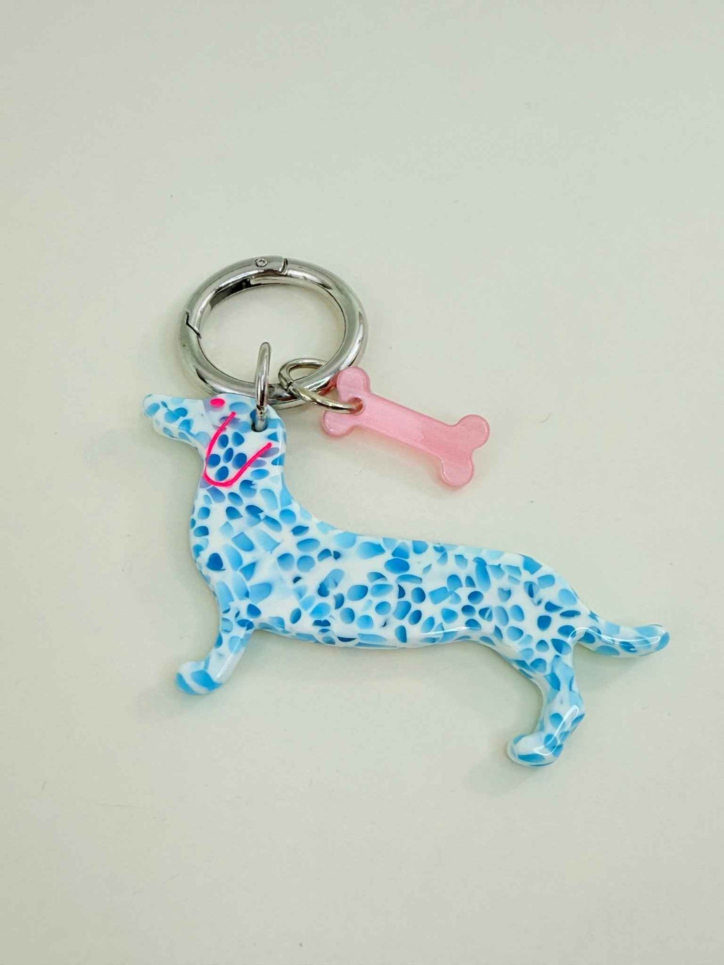 Bag Charm Herz mit Dackel - Anhänger Dackel Liebe