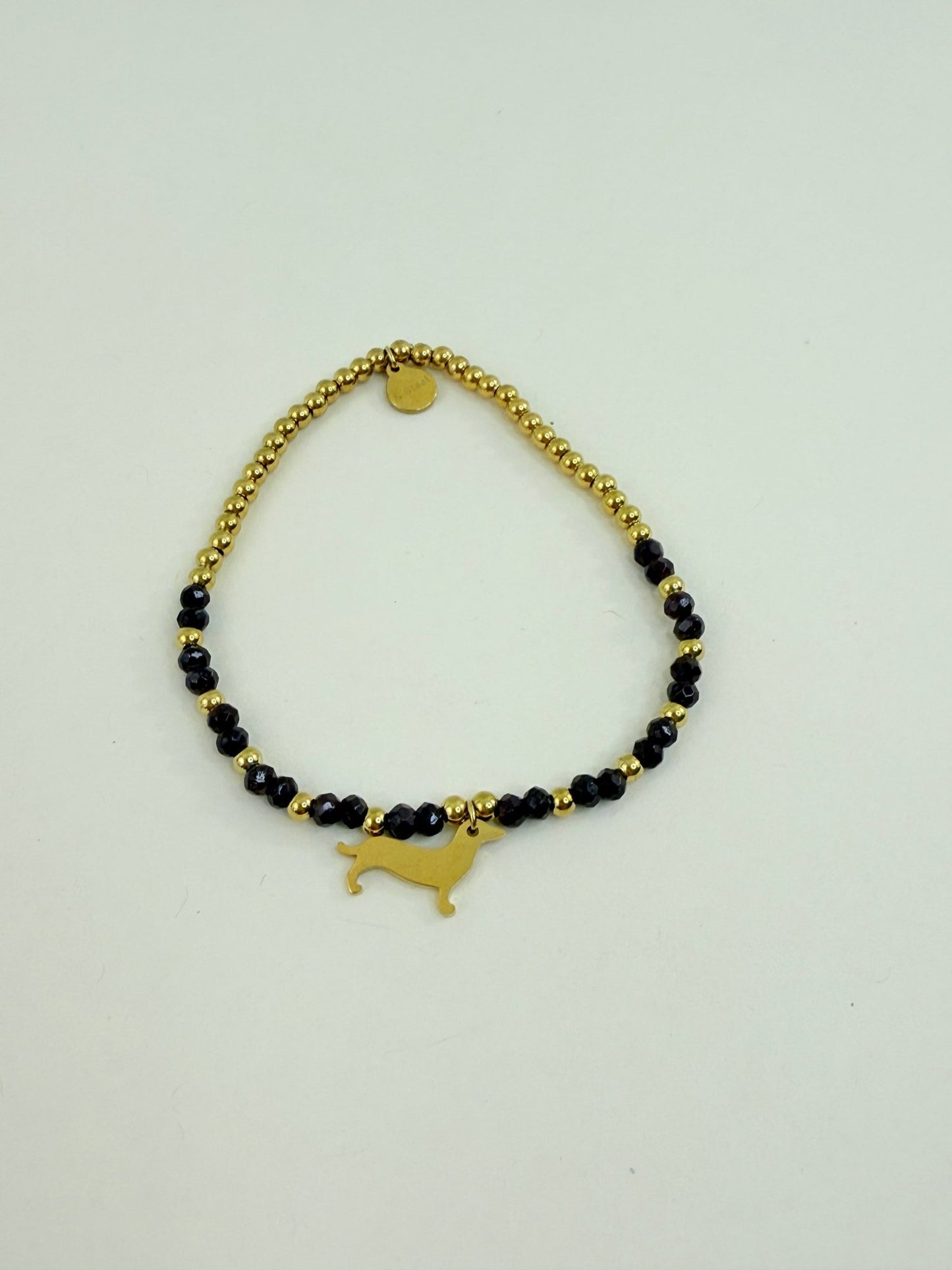 Perlenarmband Dackel Liebe - Stainless Steel - Armband mit Perlen und Dackel Anhänger - Lucky Dog Shop