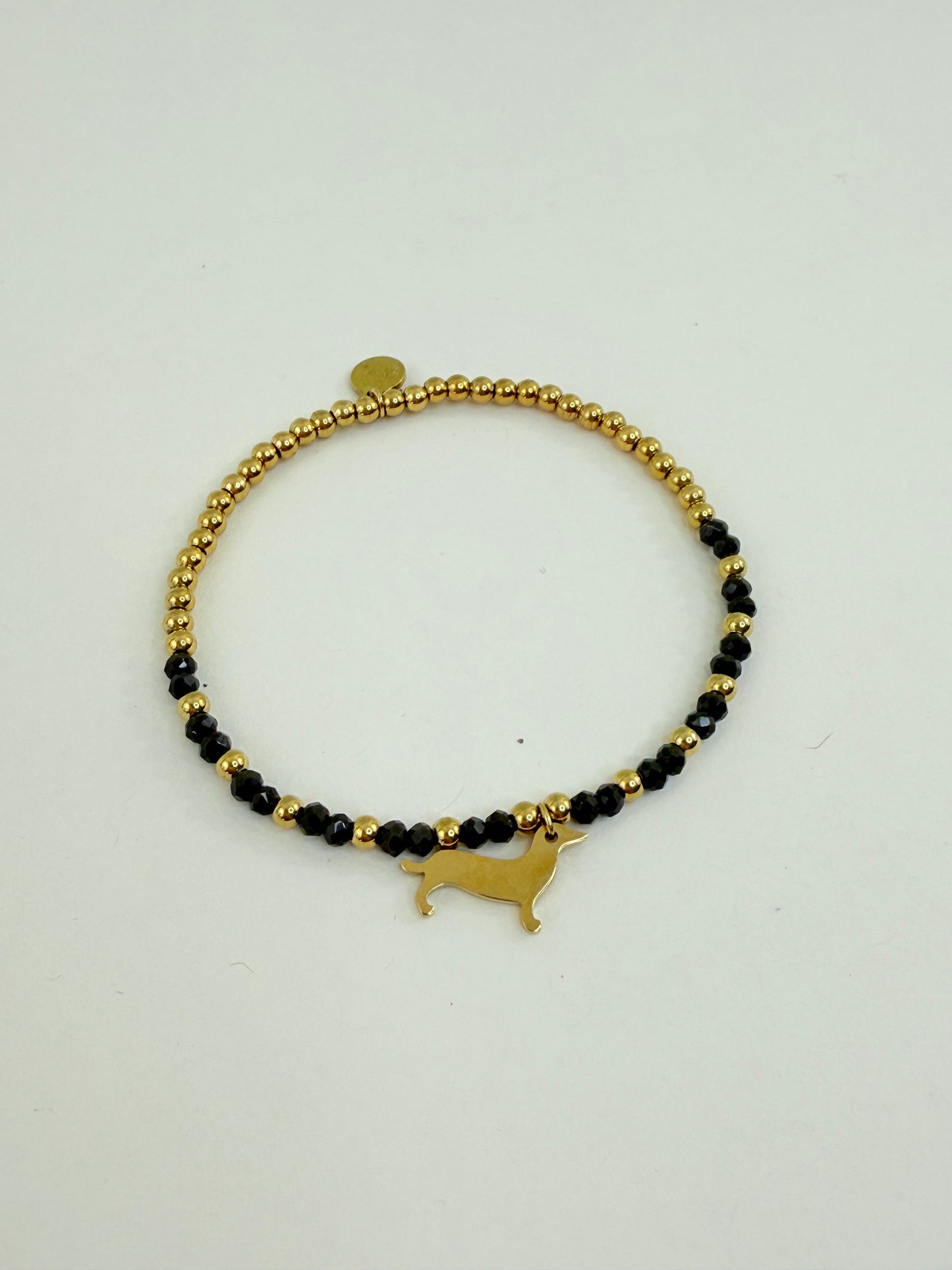 Perlenarmband Dackel Liebe - Stainless Steel - Armband mit Perlen und Dackel Anhänger