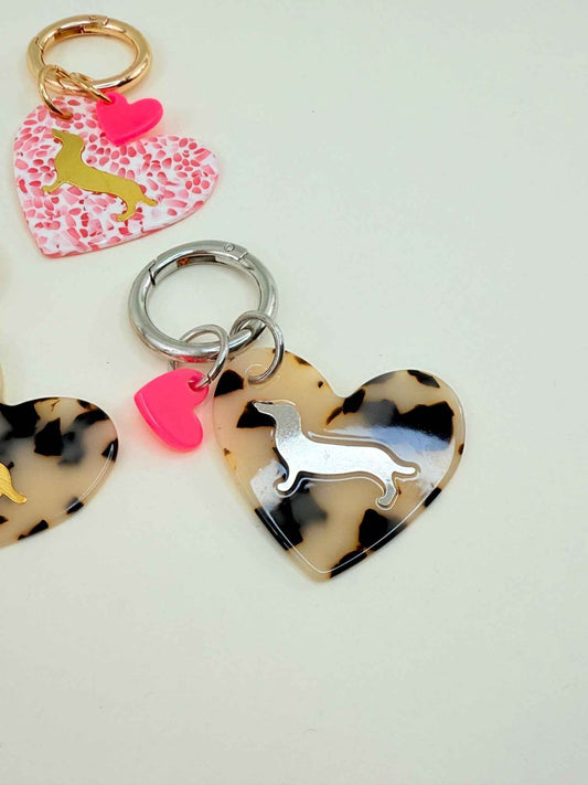 Bag Charm Dackel Herz - Anhänger Dackel Liebe