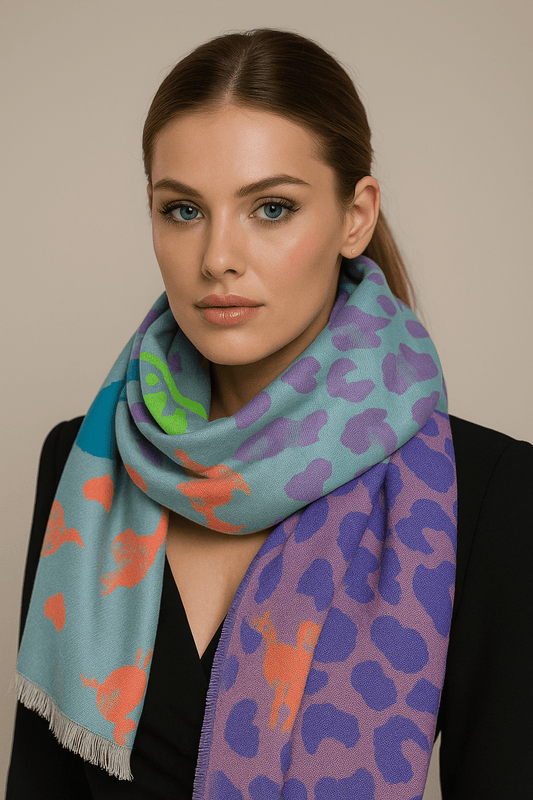 Viscoseschal „Happy Life“ – Farbkick für gute Laune - Lucky Dog Shop