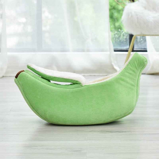 Hundebett in Bananenform, weiches Plüsch-Hundebett, niedlich, waschbar, Bananen-Hundebett, Haustierbett für Welpen und Katzen, 65 cm