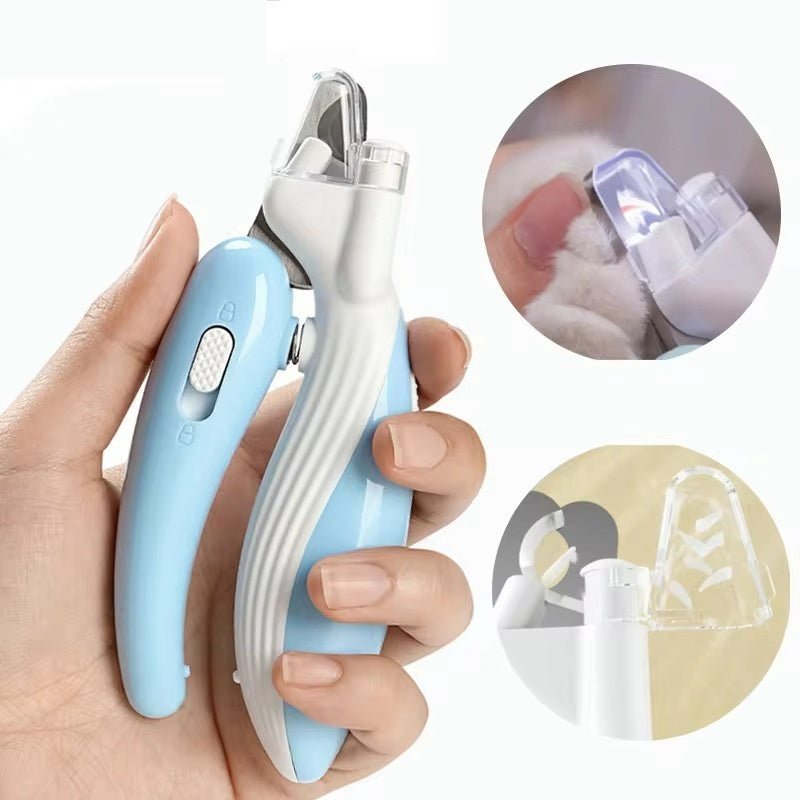 Krallenschere für Katzen und Hundwelpen mit LED, Nagelknipser mit Schutzkappe - Lucky Dog Shop