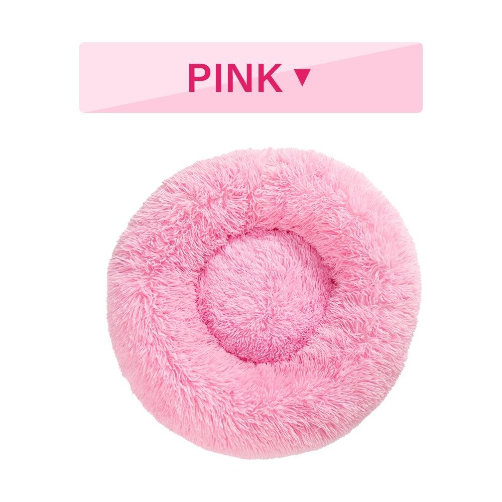 Fluffiges Donut-Hundebett in verschiedenen Farben