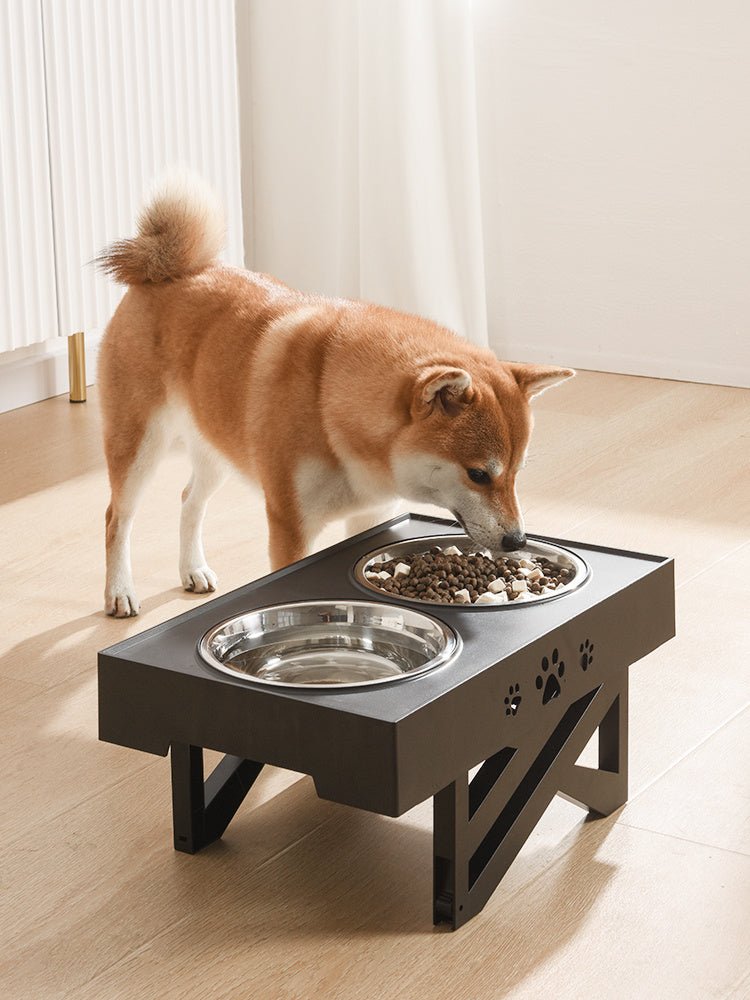 Höhenverstellbarar Hundenapf / Fressnapf / Ständer in schwarz - Lucky Dog Shop
