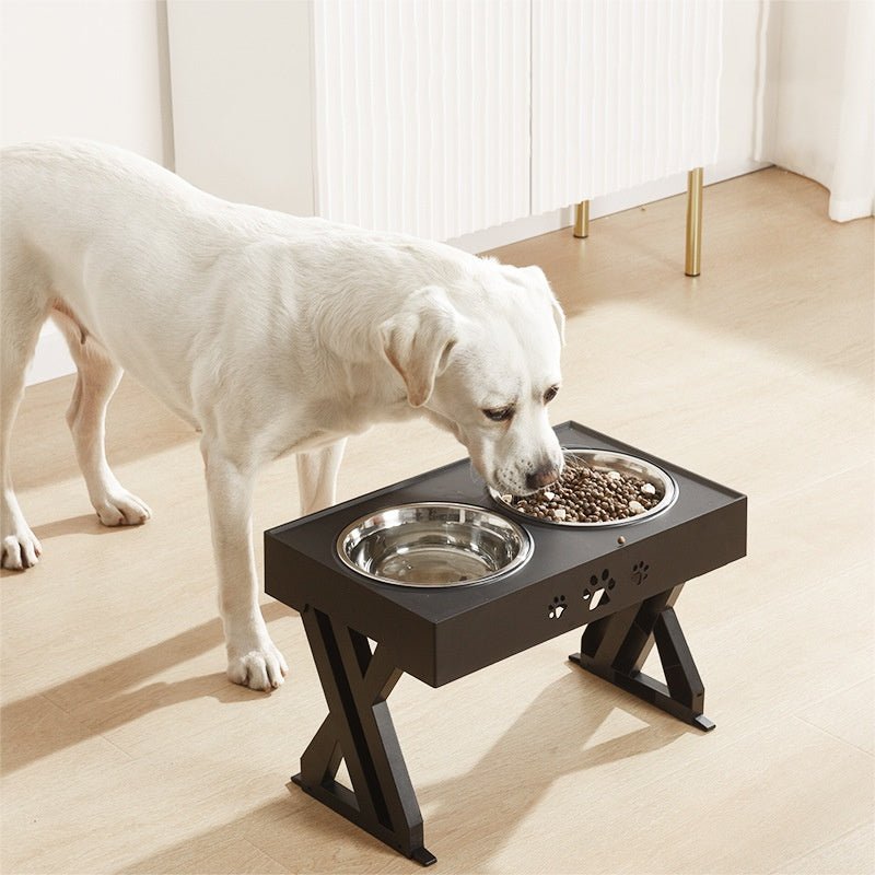 Höhenverstellbarar Hundenapf / Fressnapf / Ständer in schwarz - Lucky Dog Shop