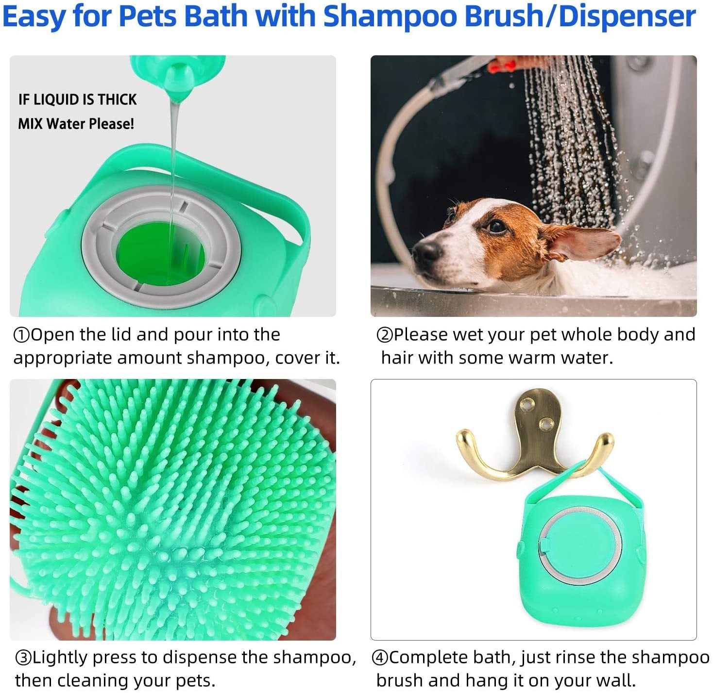 Shampoo und Massage Bürste für Hunde - Lucky Dog Shop