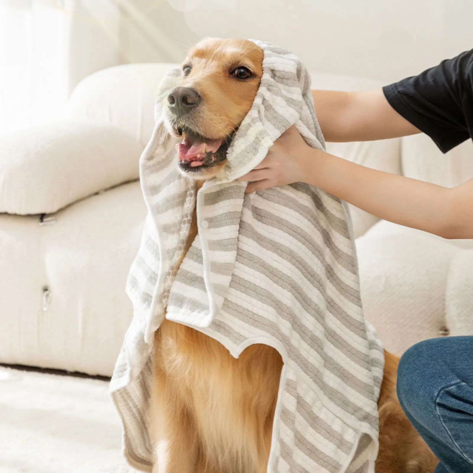 Ultra - saugfähiges Haustier Hunde - Badetuch, schnelltrocknend, Hunde - Bademantel - Lucky Dog Shop