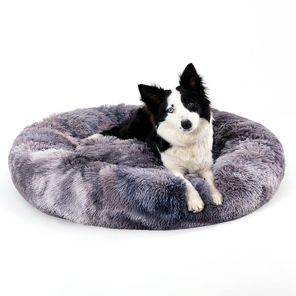 Fluffiges Donut-Hundebett in verschiedenen Farben