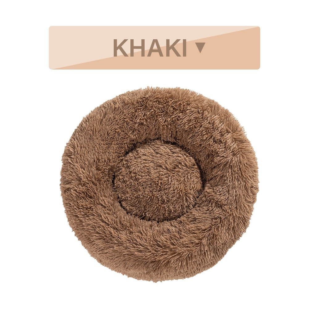 Fluffiges Donut-Hundebett in verschiedenen Farben