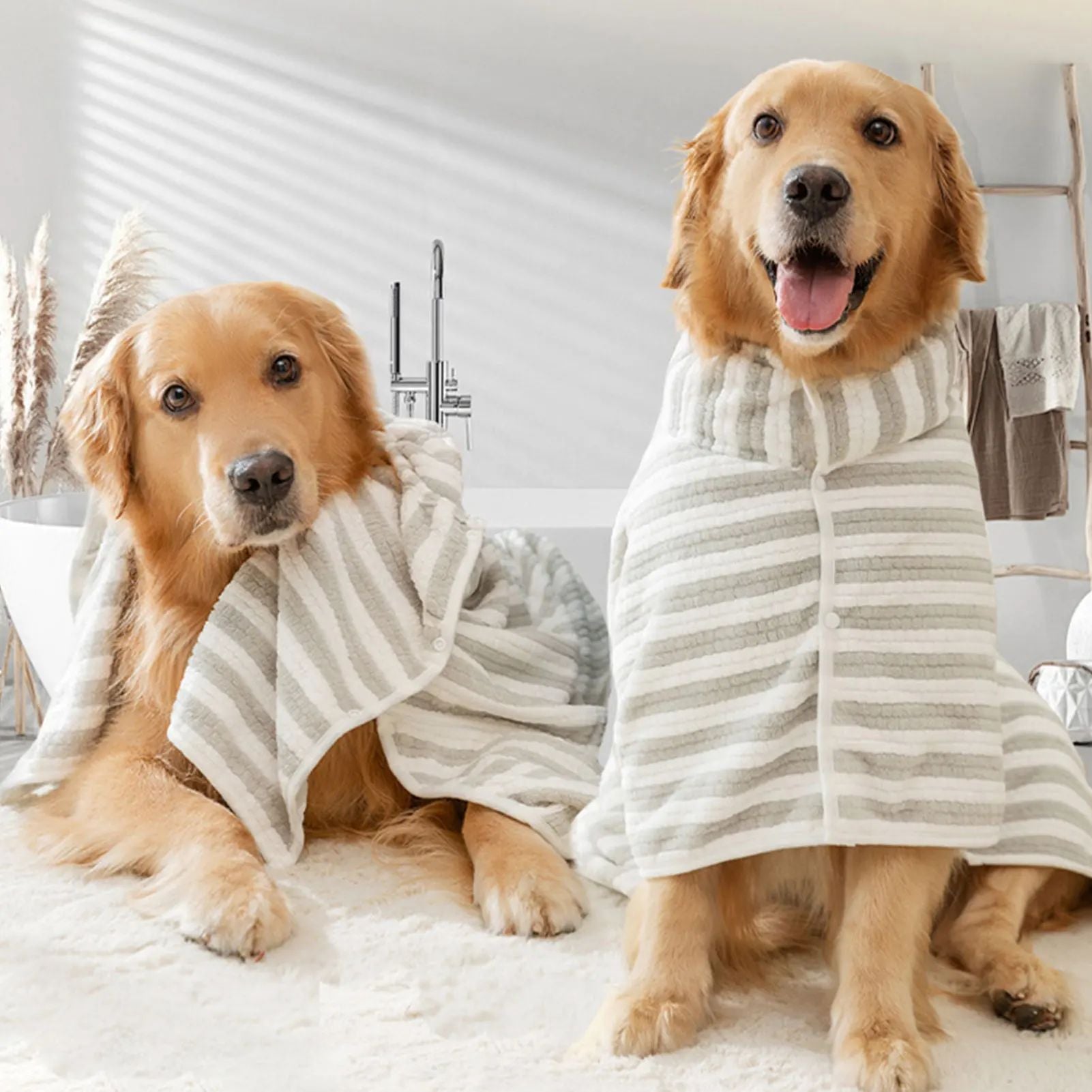 Ultra - saugfähiges Haustier Hunde - Badetuch, schnelltrocknend, Hunde - Bademantel - Lucky Dog Shop