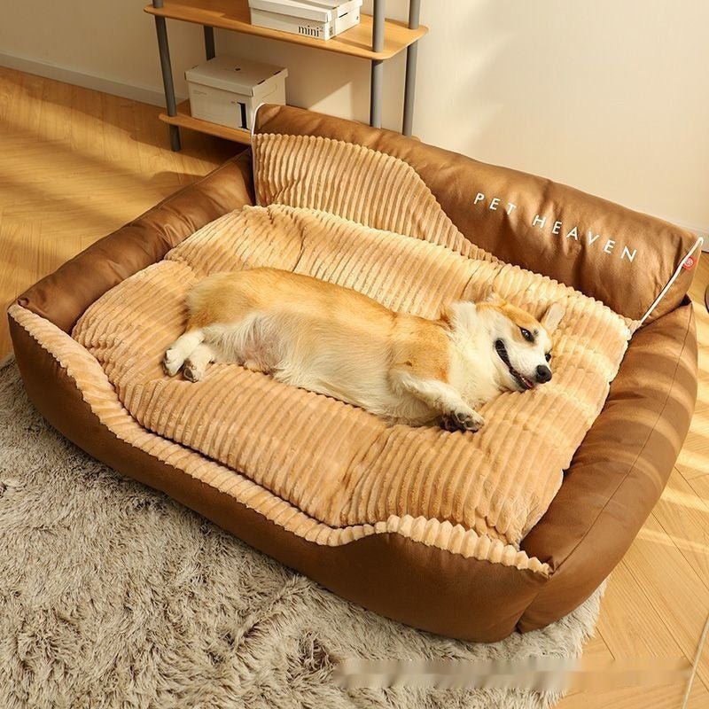 Hundebett Pet Heaven Braun mit Cord - Lucky Dog Shop
