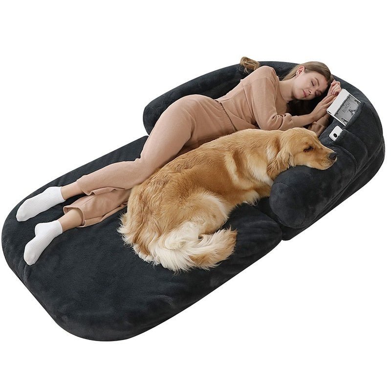 Familien - Hundebett für Kinder u. Erwachsene, 2 - in - 1, faltbares XL - Hundebett für Menschen und Hund - Lucky Dog Shop