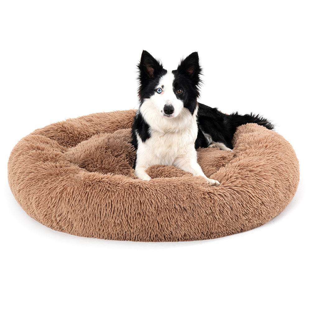 Fluffiges Donut-Hundebett in verschiedenen Farben