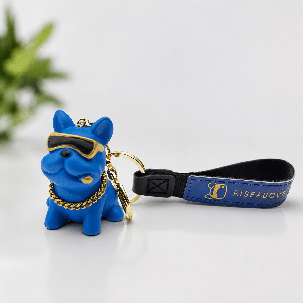 Schlüsselanhänger Bulldogge mit Lederband - Lucky Dog Shop