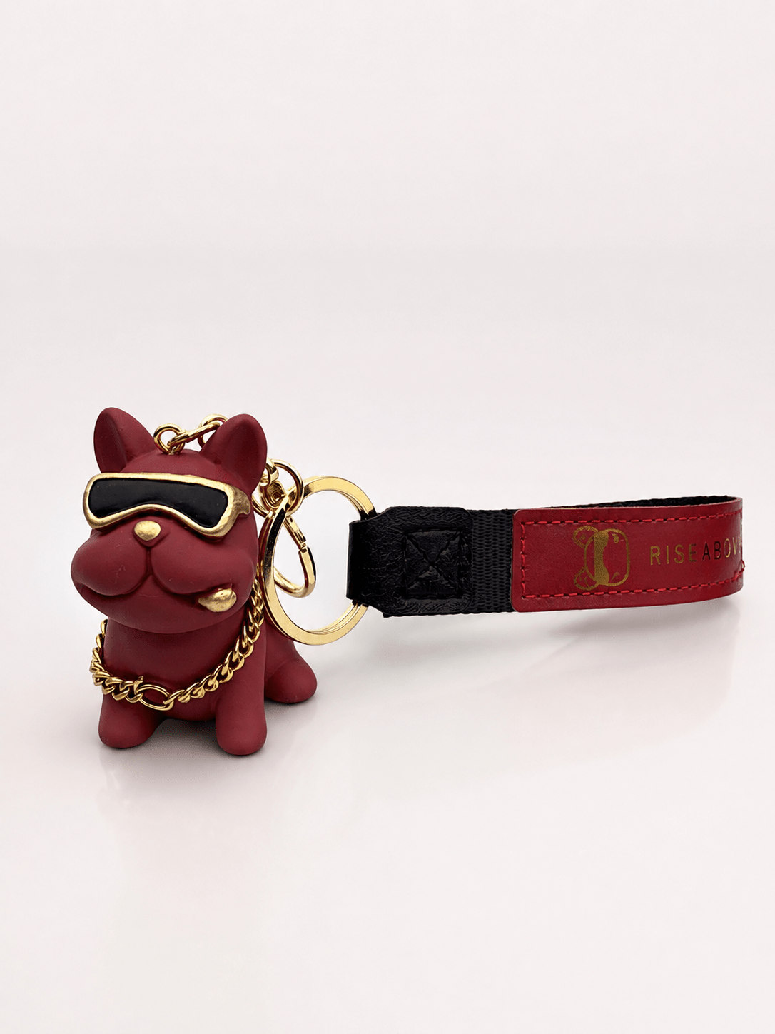 Schlüsselanhänger Bulldogge mit Lederband - Lucky Dog Shop