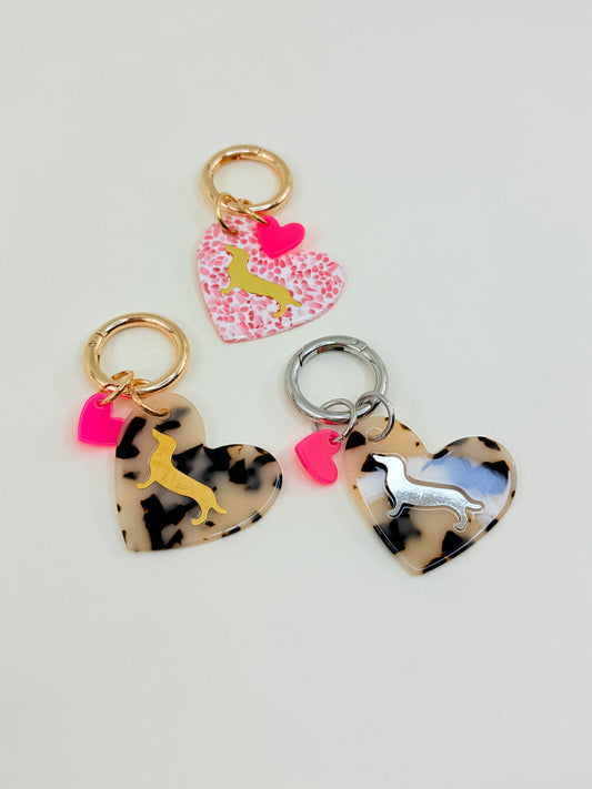 Bag Charm Dackel Herz - Anhänger Dackel Liebe