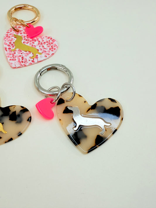 Bag Charm Dackel Herz - Anhänger Dackel Liebe