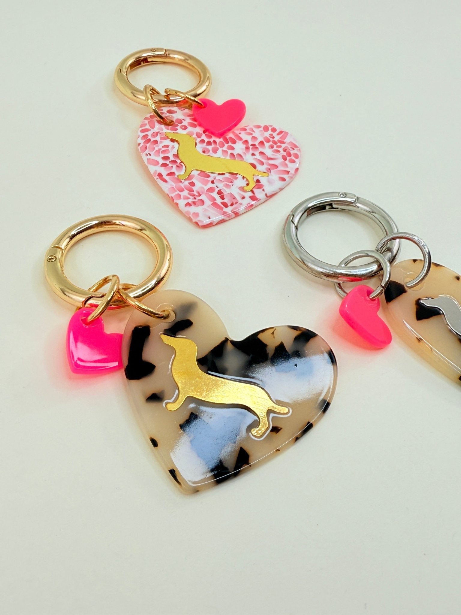 Bag Charm Dackel Herz - Anhänger Dackel Liebe - Lucky Dog Shop
