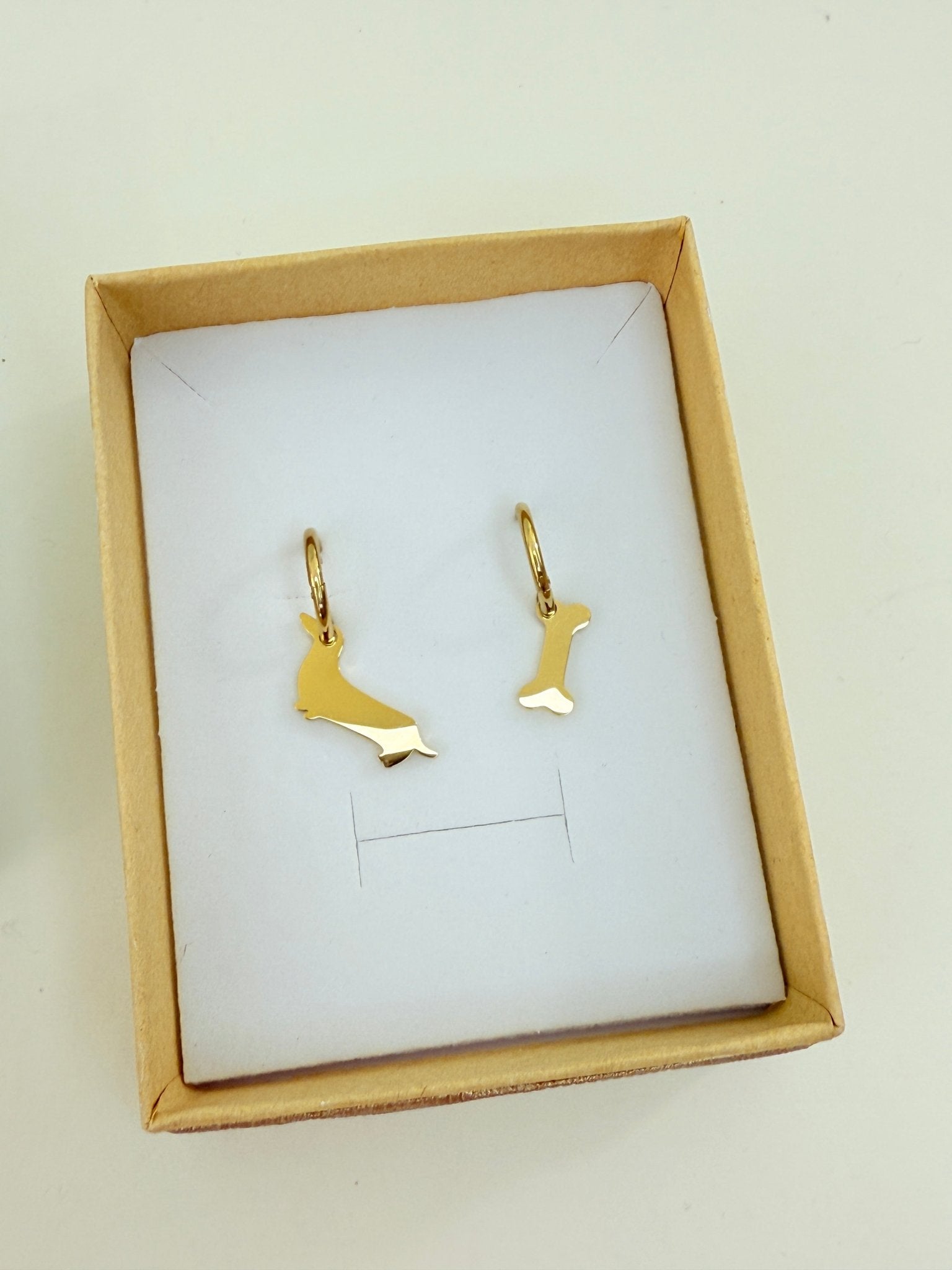 Ohrringe Dackel - Creolen mit Dackel und Knochen Anhänger - Lucky Dog Shop
