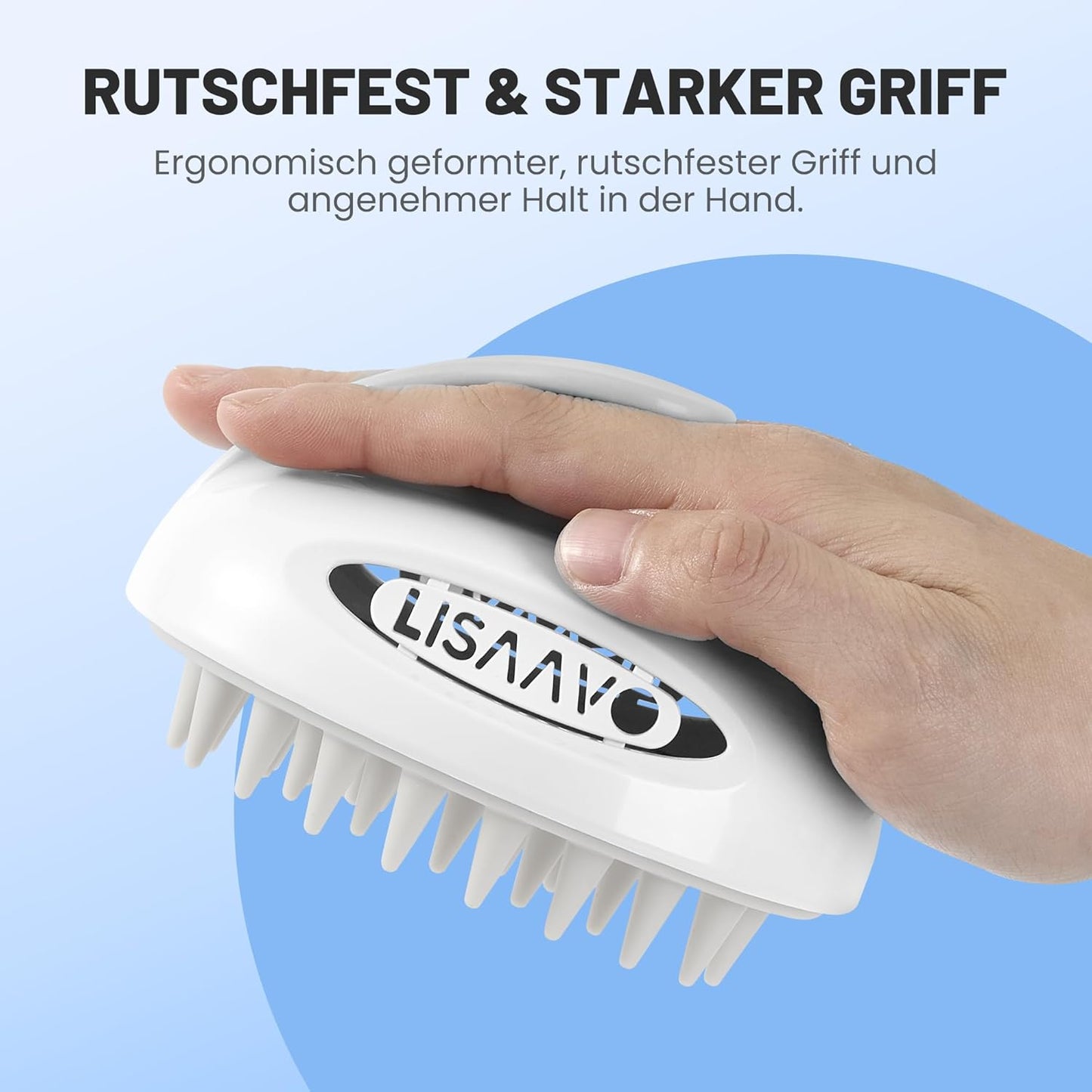 Massage Shampoo Bürste für Hunde mit 3 austauschbaren Bürsten - Lucky Dog Shop