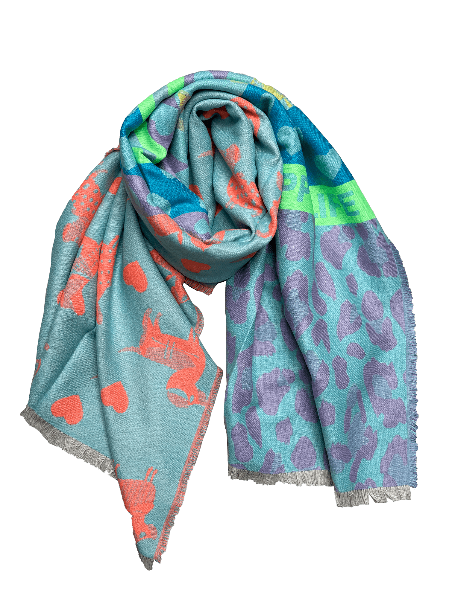 Viscoseschal „Happy Life“ – Farbkick für gute Laune - Lucky Dog Shop