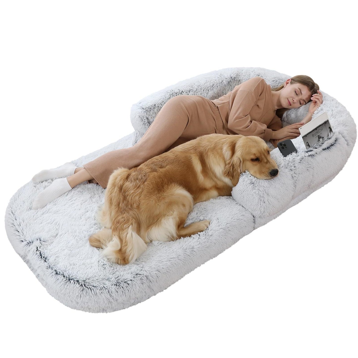 Familien - Hundebett für Kinder u. Erwachsene, 2 - in - 1, faltbares XL - Hundebett für Menschen und Hund - Lucky Dog Shop