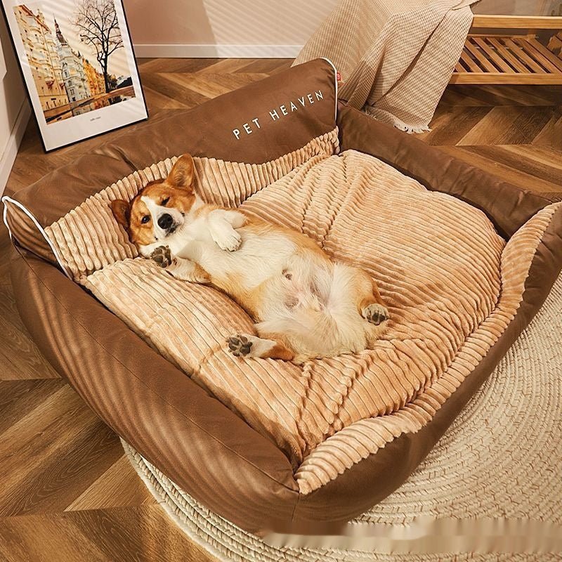 Hundebett Pet Heaven Braun mit Cord - Lucky Dog Shop
