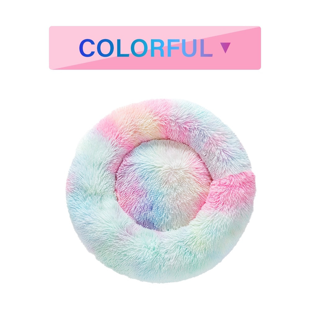 Fluffiges Donut-Hundebett in verschiedenen Farben