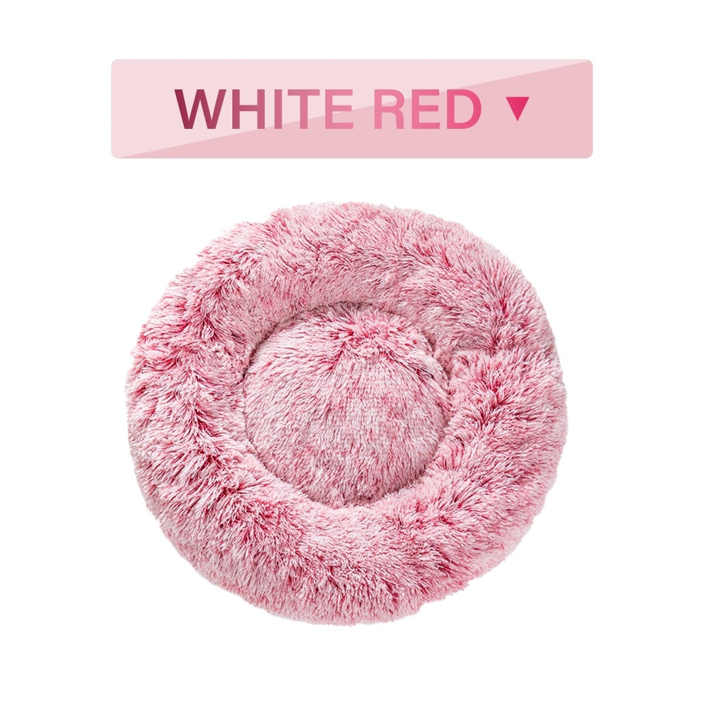 Fluffiges Donut-Hundebett in verschiedenen Farben