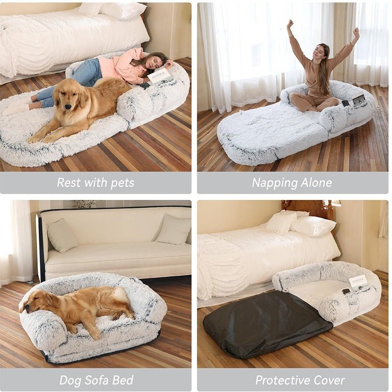 Familien - Hundebett für Kinder u. Erwachsene, 2 - in - 1, faltbares XL - Hundebett für Menschen und Hund - Lucky Dog Shop