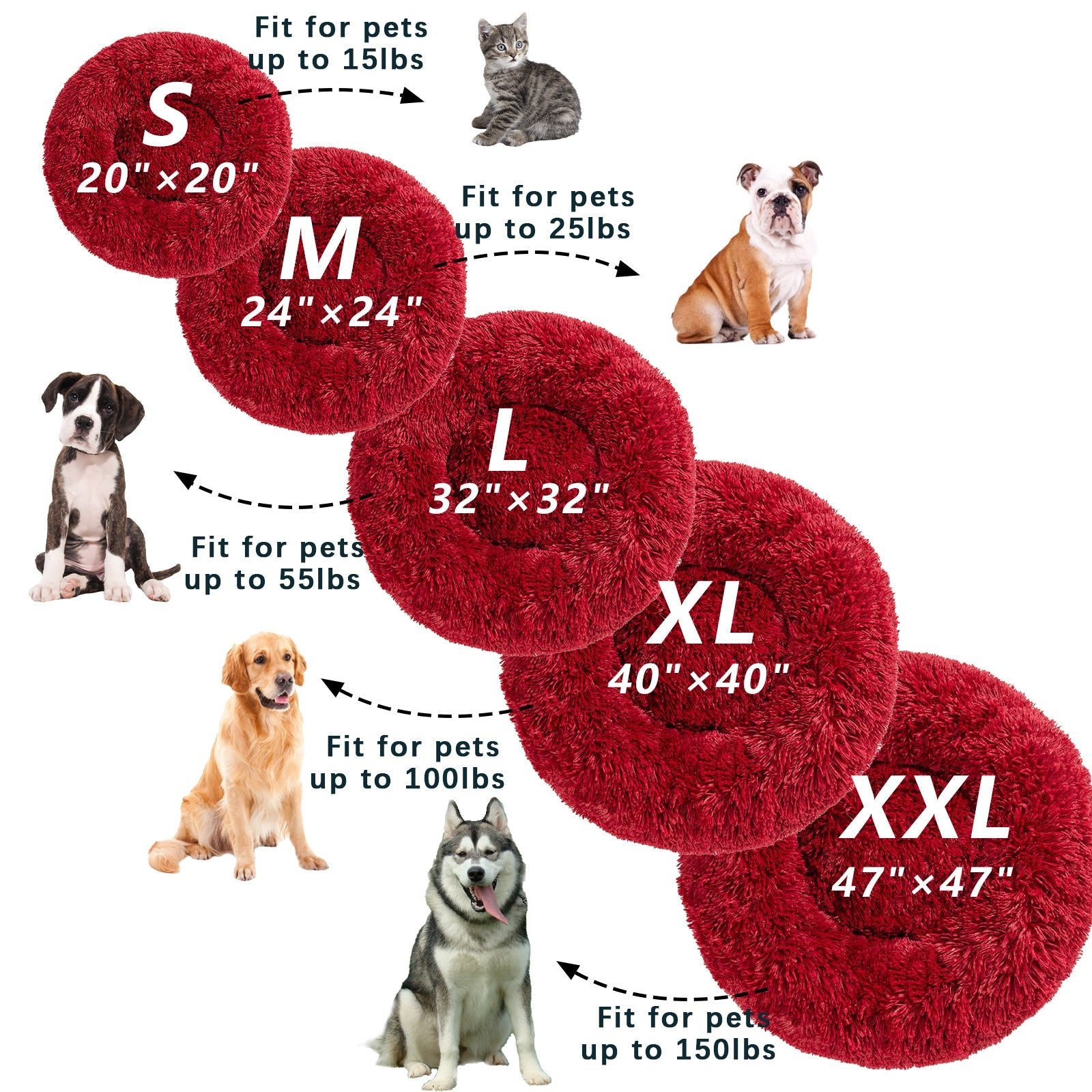Fluffiges Donut - Hundebett in verschiedenen Farben - Lucky Dog Shop